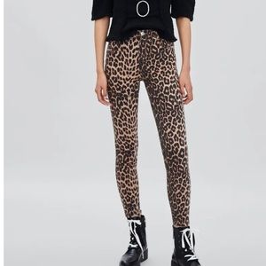 ZARA Leopard Print Hi-Rise Skinny Jeans Animal print NWOT